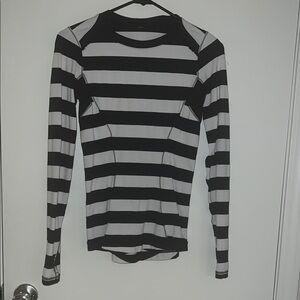 Black and White Striped Women's Top
